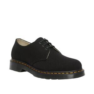 Dr. Martens 1461 Canvas Shoes Lug Sole Round Toe Black Unisex US M4/W5 UK 3 NEW